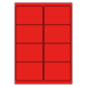 99 x 68 mm 100 feuilles p.boîte ROUGE