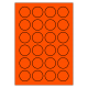 100 feuilles p.boîte rondes 40 mm ORANGE FLUOR