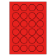40 mm rondes 100 feuilles p.boîte ROUGE
