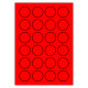 100 feuilles p.boîte rondes 40 mm ROUGE FLUO