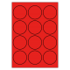 63 mm rondes 100 feuilles p.boîte ROUGE