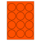 63 mm rondes 100 feuilles p.boîte ORANJE  FLUOR