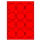 63 mm rondes 100 feuilles p.boîte ROUGE FLUO