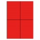Kunststof etiketten autobanden 105 x 148 mm ROOD