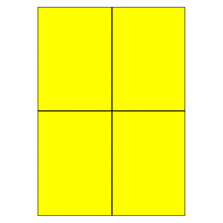 Kunststof etiketten autobanden 105 x 148 mm GEEL