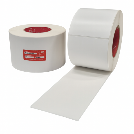 DHL verzendetiketten, 102x210 mm, 640 etiketten per rol, kern 76 mm, Direct Thermisch, permanent met perforatie.