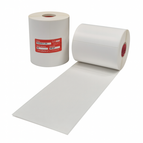 DHL verzendetiketten, 102x210 mm, 210 etiketten per rol, kern 25 mm, Direct Thermisch, permanent met perforatie.